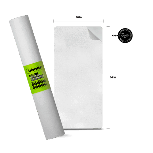 Clear bath tub shower mat- 16x34 inches, invisive, transparent slip resistant safety mat