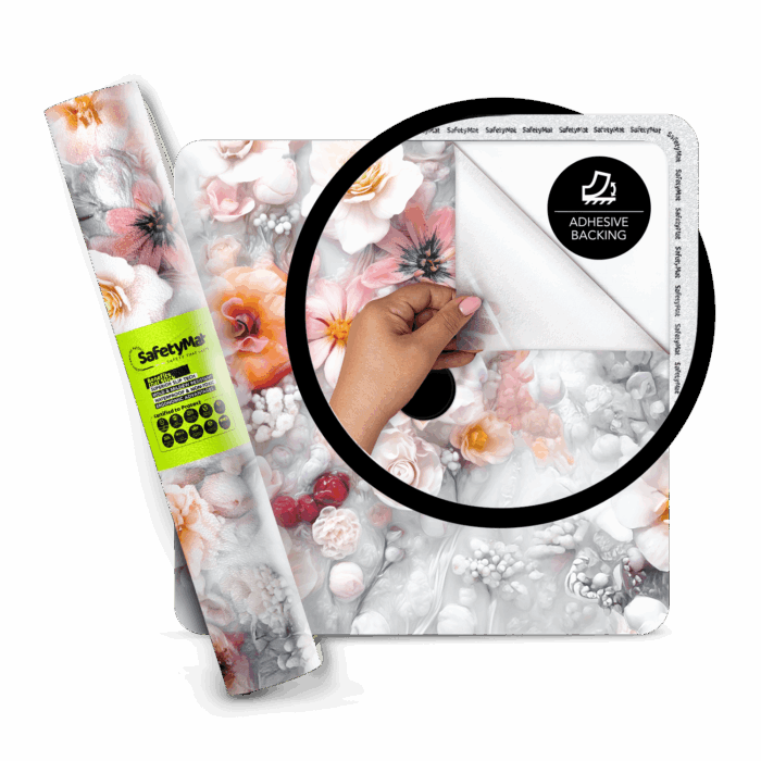 Spring Print Shower Mat | Peel and Stick, Anti Slip Mat Certified for Safety