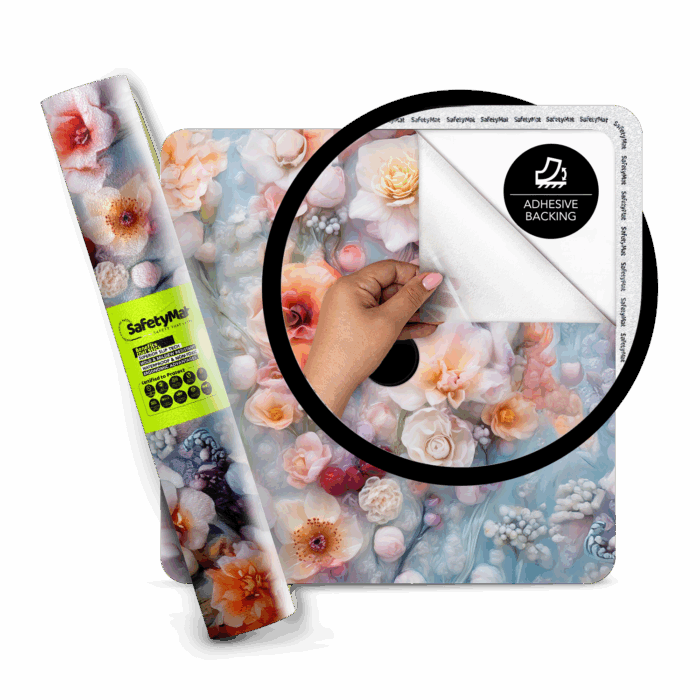 Spring Print Shower Mat | Peel and Stick, Anti Slip Mat Certified for Safety