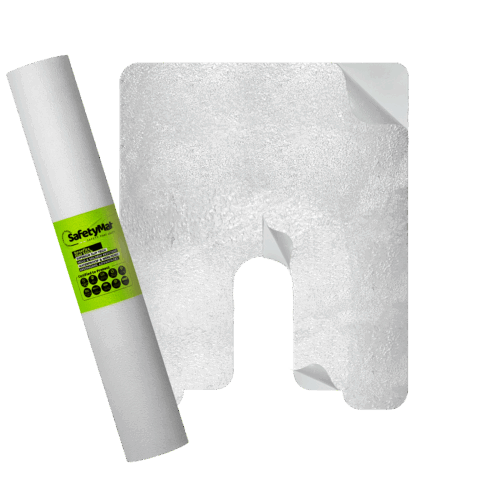 Clear toilet Mat- transparent, almost invisible under the toilet mat, anti slip, urine floor protector