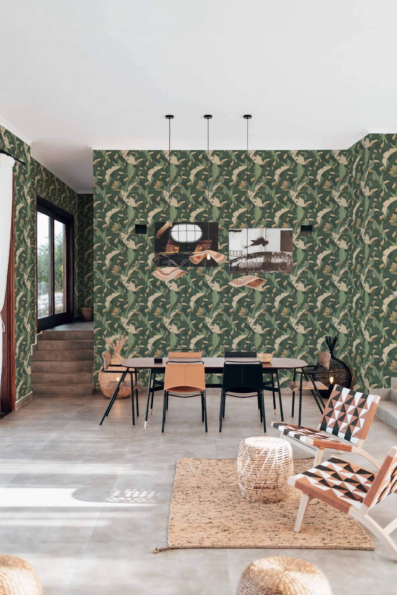 Painted banana leaf Wallpaper - Image 3