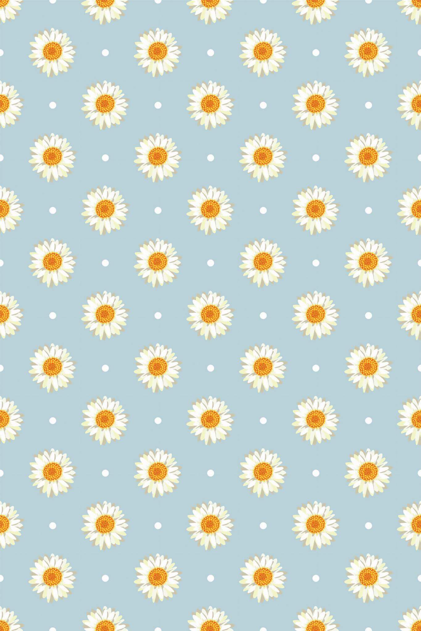 Aesthetic daisies polka dot Wallpaper - Image 2