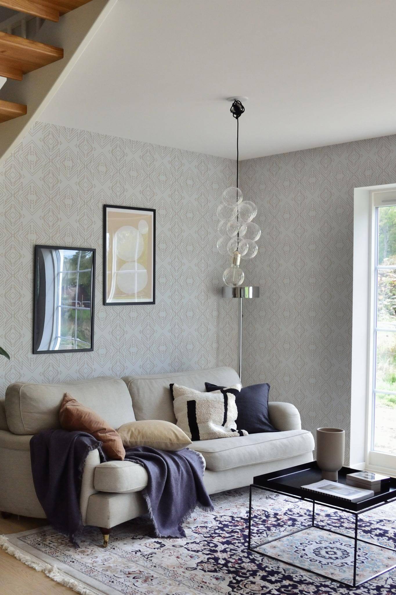 Beige geometric Wallpaper - Image 3