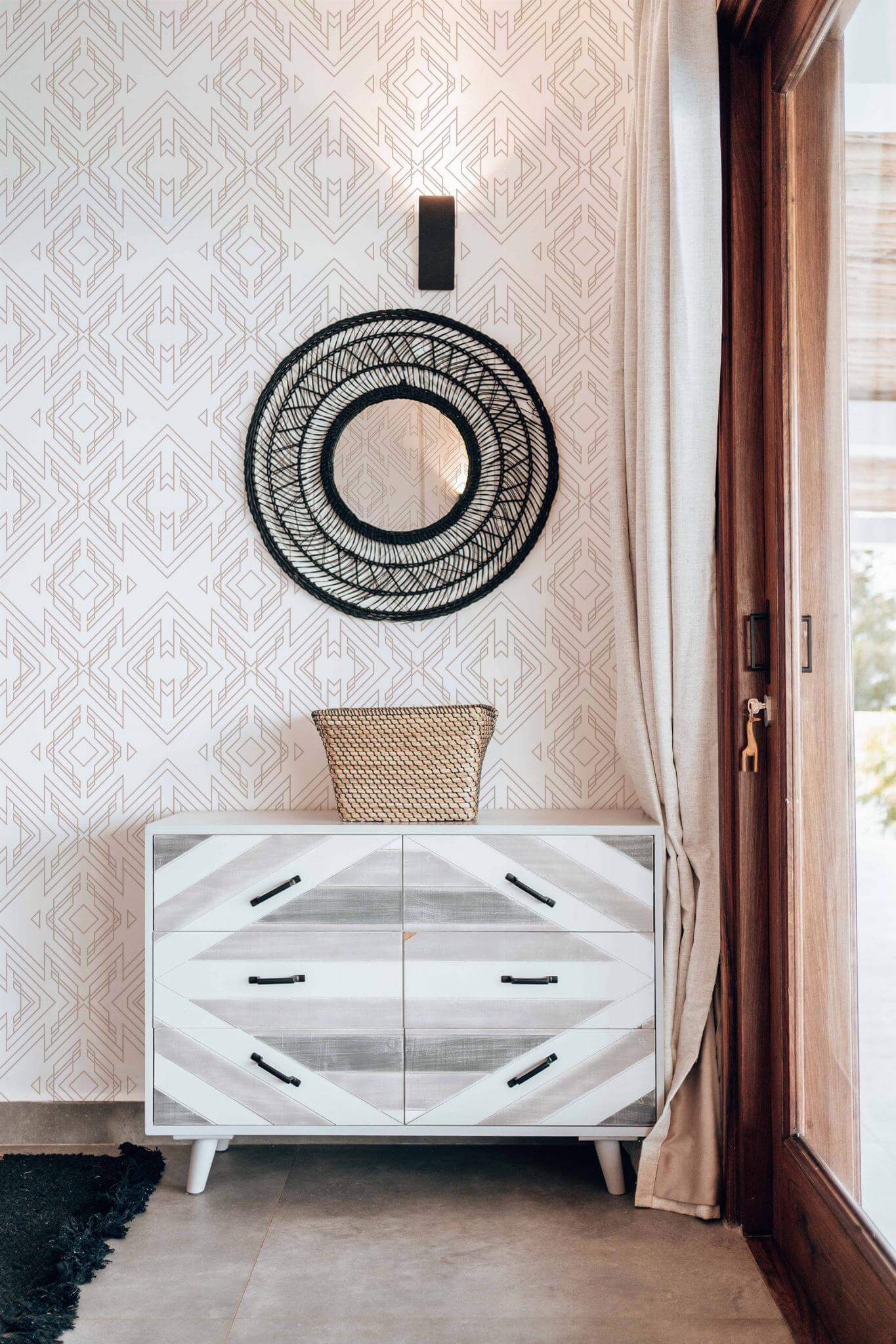 Beige geometric Wallpaper - Image 4