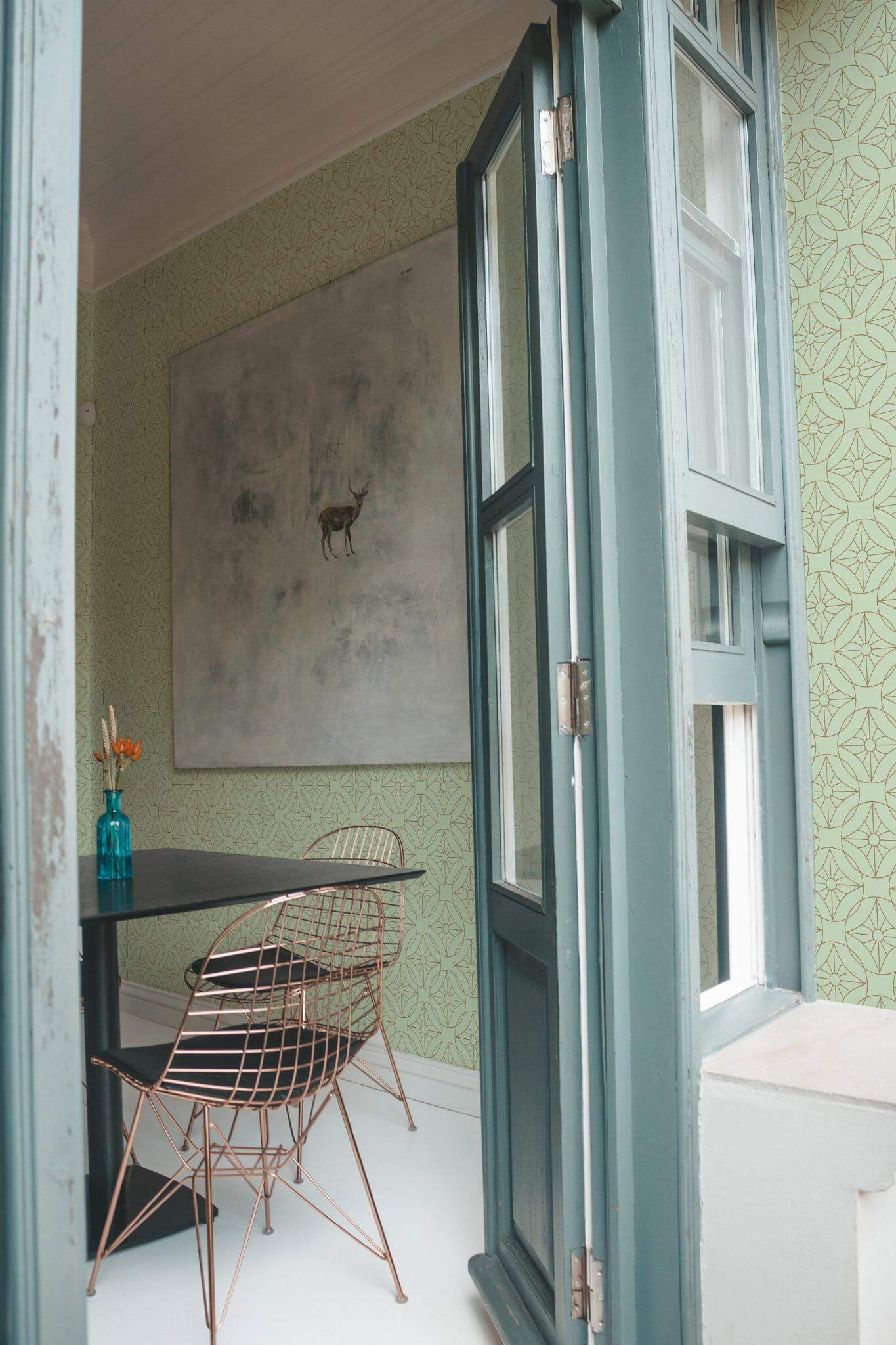 Green Art Deco geometric Wallpaper - Image 3