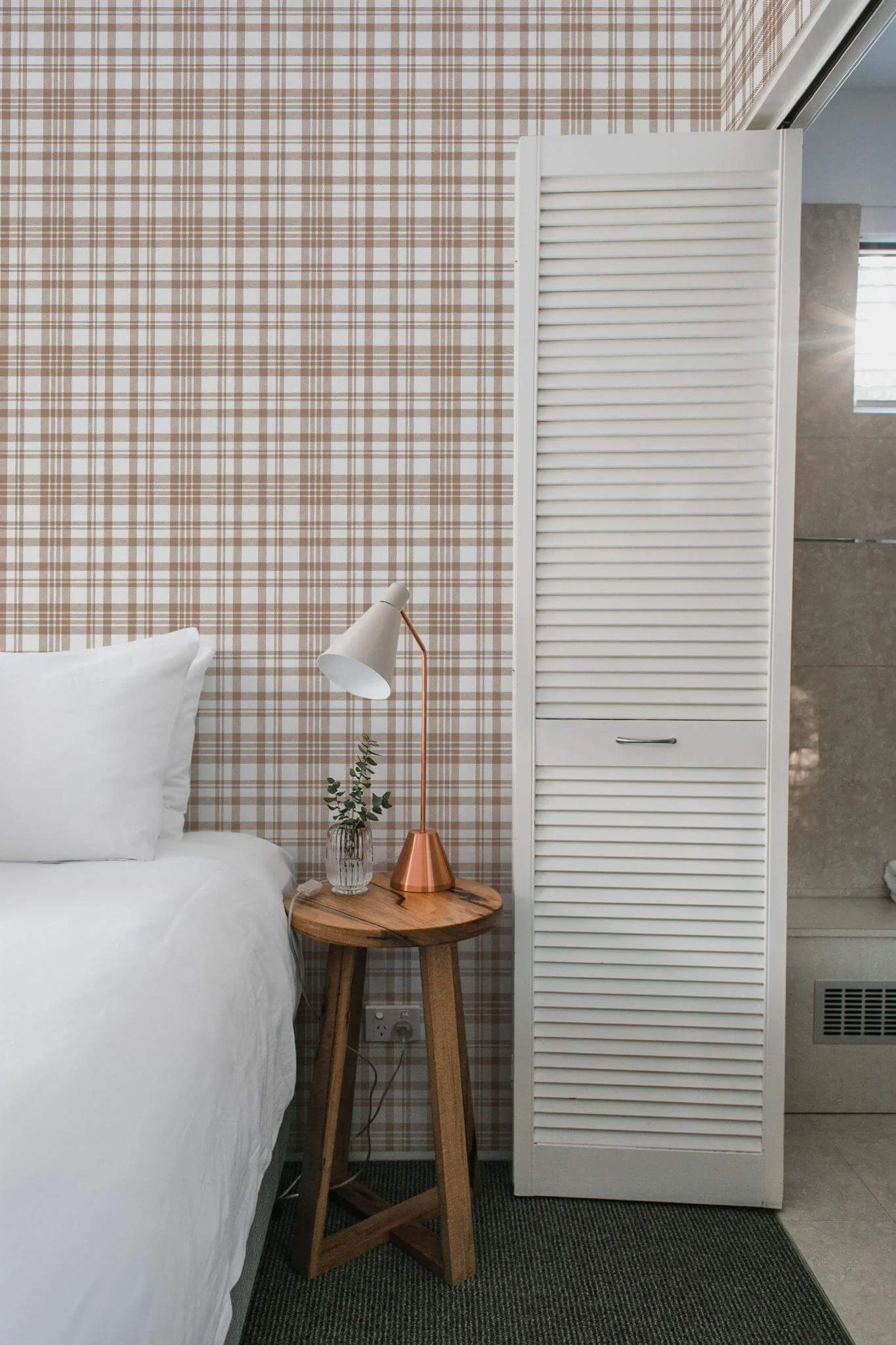 Beige seamless plaid Wallpaper - Image 4