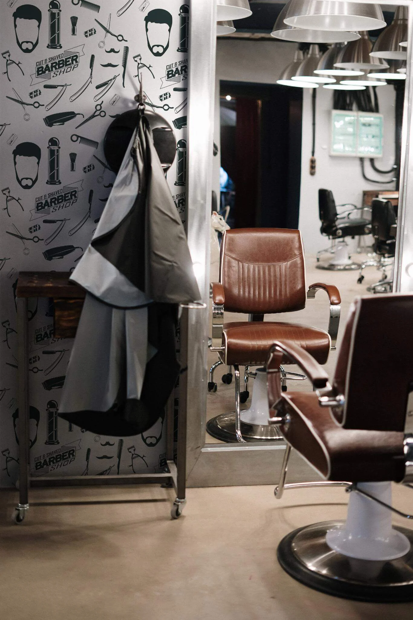 Black and white barber shop Wallpaper - Image 4