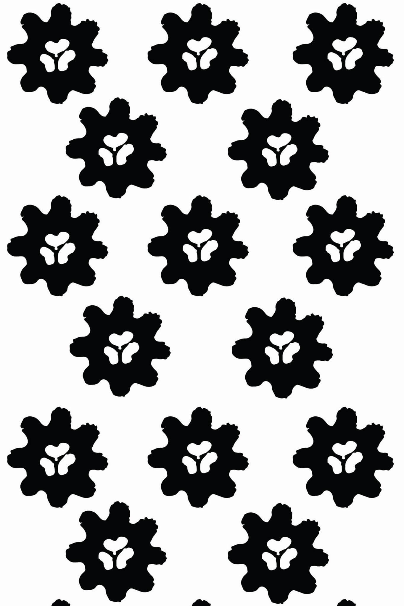 Black and white bold floral Wallpaper - Image 2
