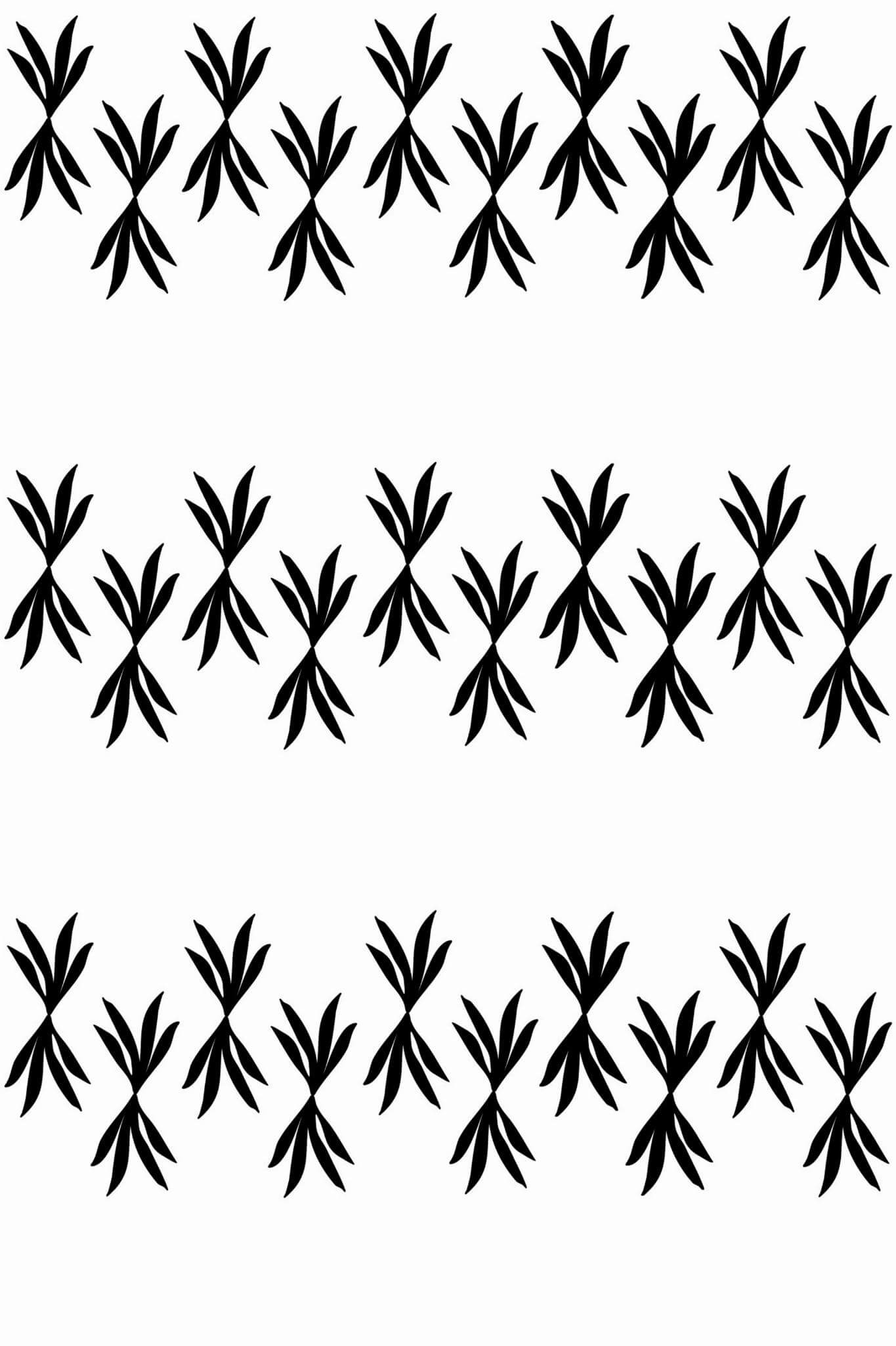 Black and white leaf stripe Wallpaper - Image 2