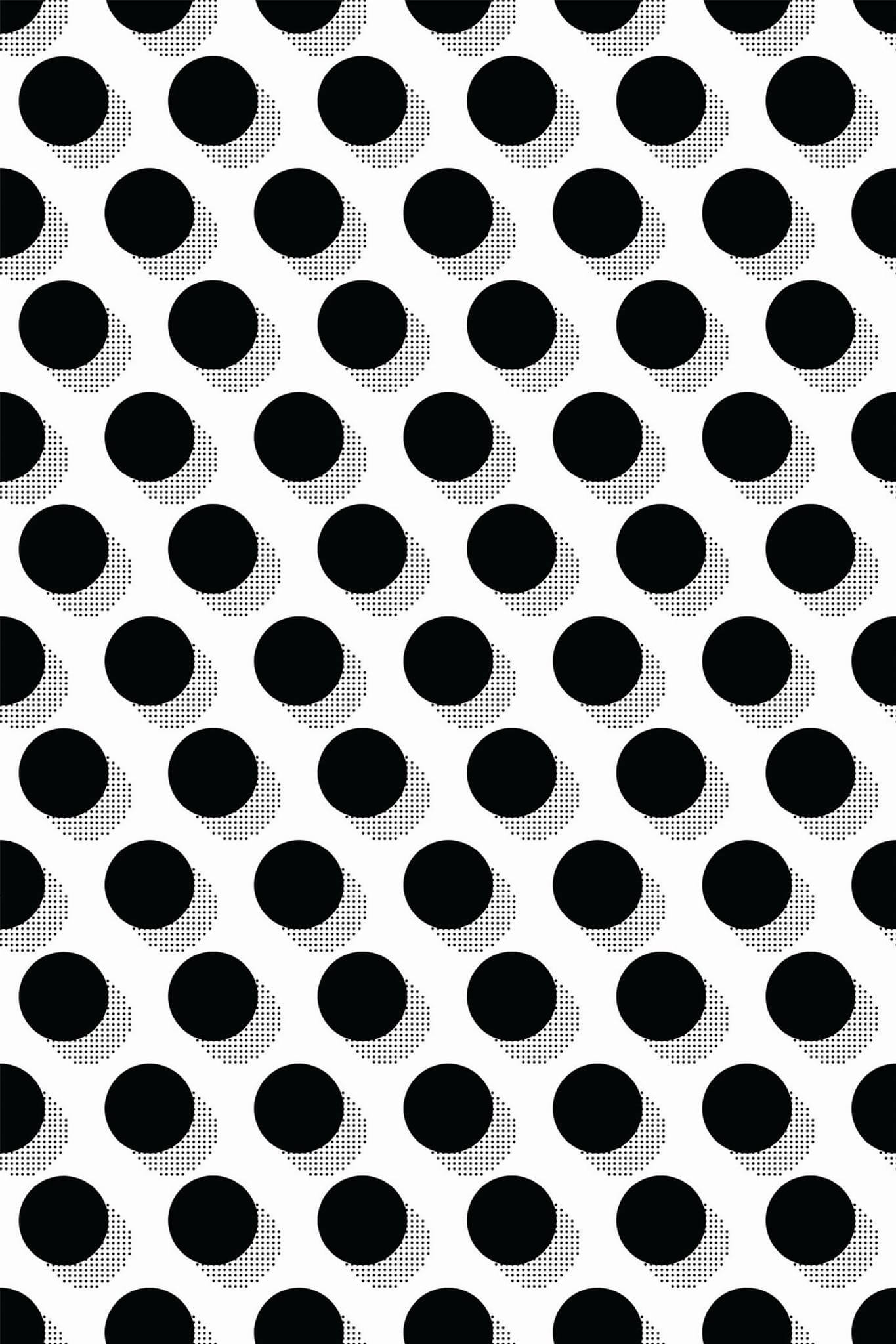 Black and white retro dots Wallpaper - Image 2