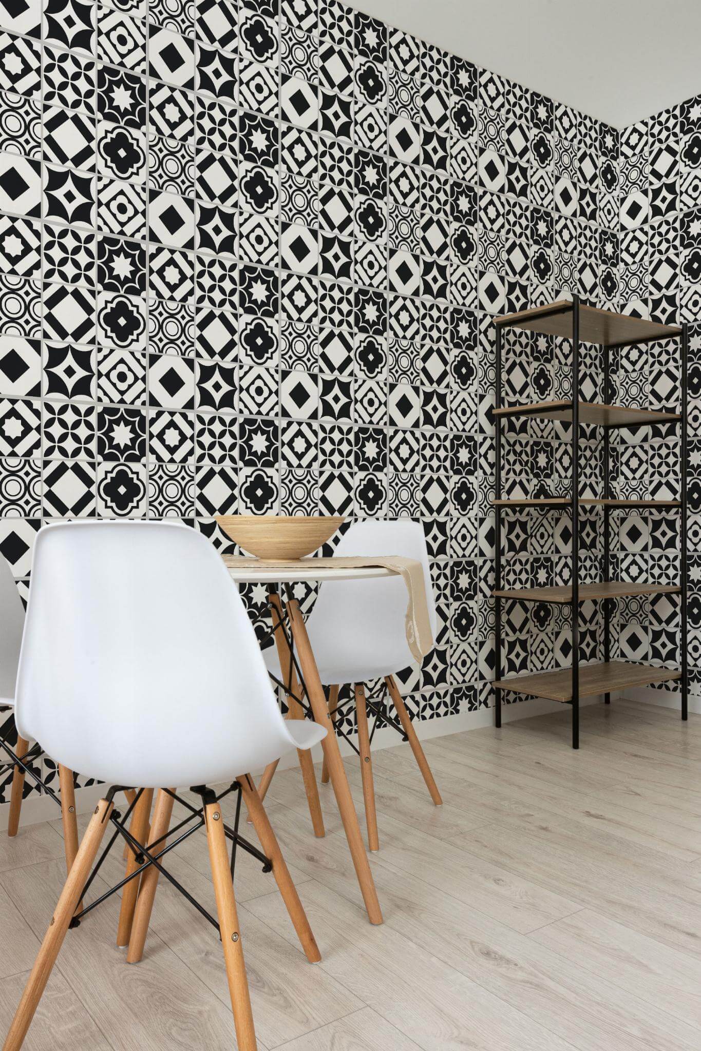 Black and white tile Wallpaper - Image 3