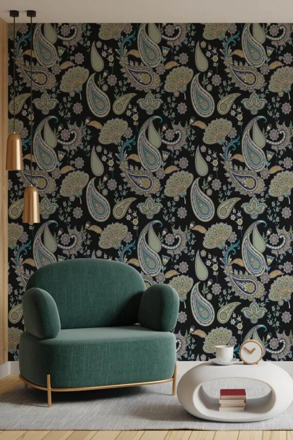 Black paisley Wallpaper - Image 3