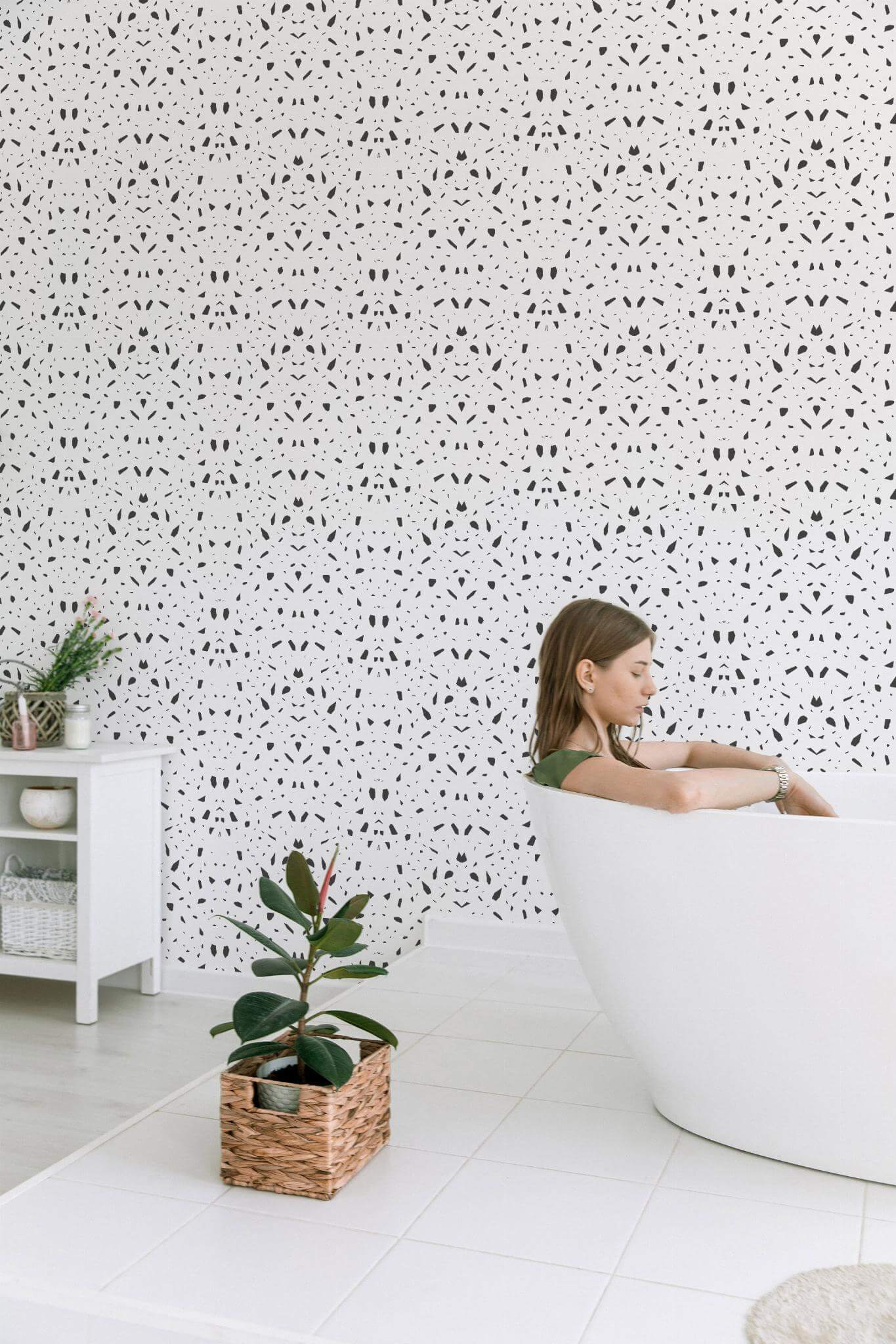 Black and white terrazzo Wallpaper - Image 4