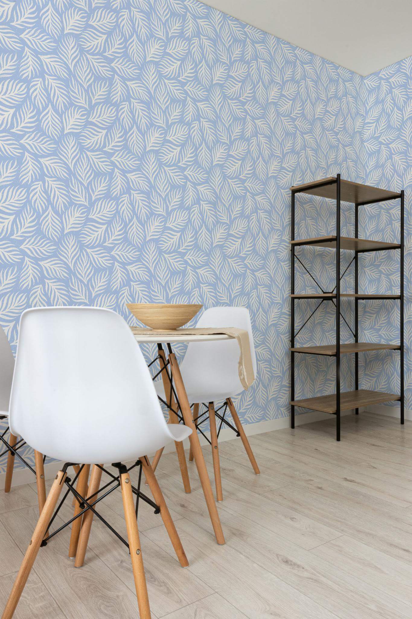 Blue and white seamless leaf Wallpaper - Image 3