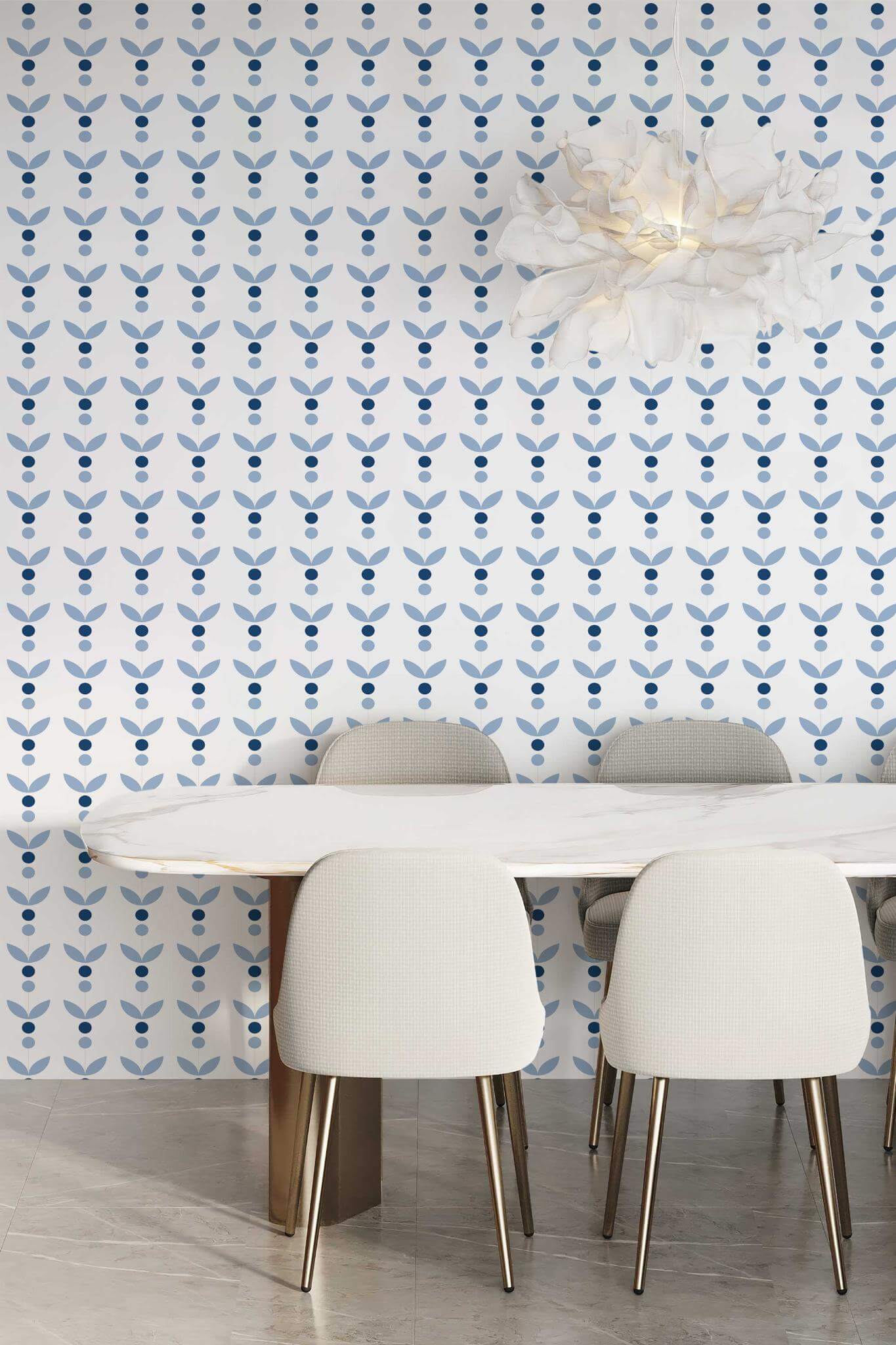 Scandinavian linear leaf Wallpaper - Image 4