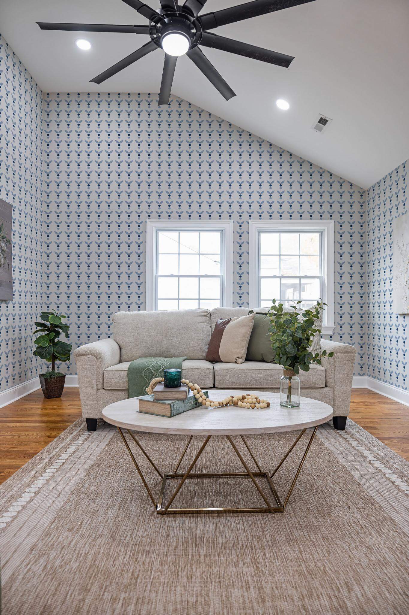 Scandinavian linear leaf Wallpaper - Image 3