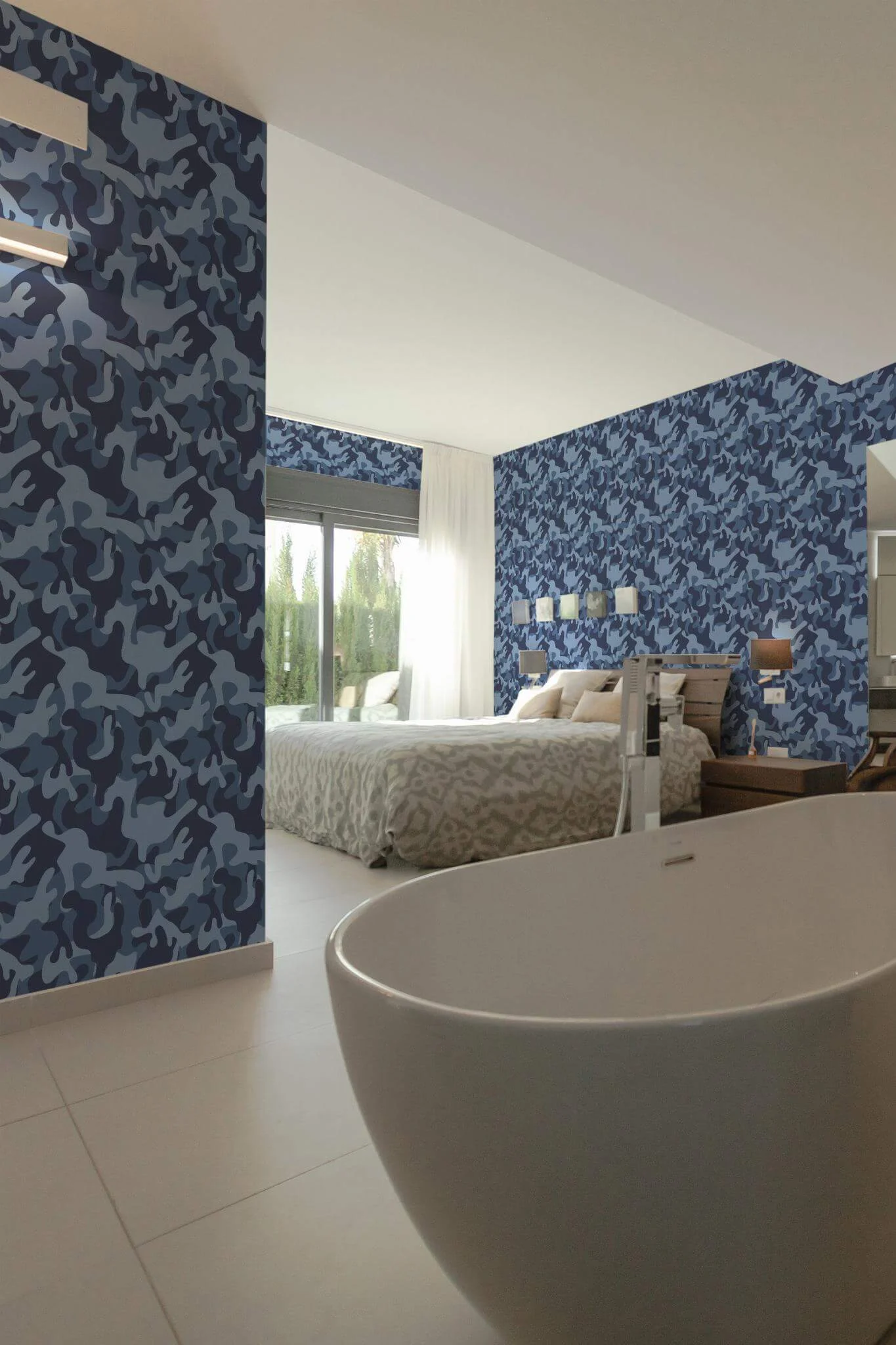 Blue camouflage Wallpaper - Image 4