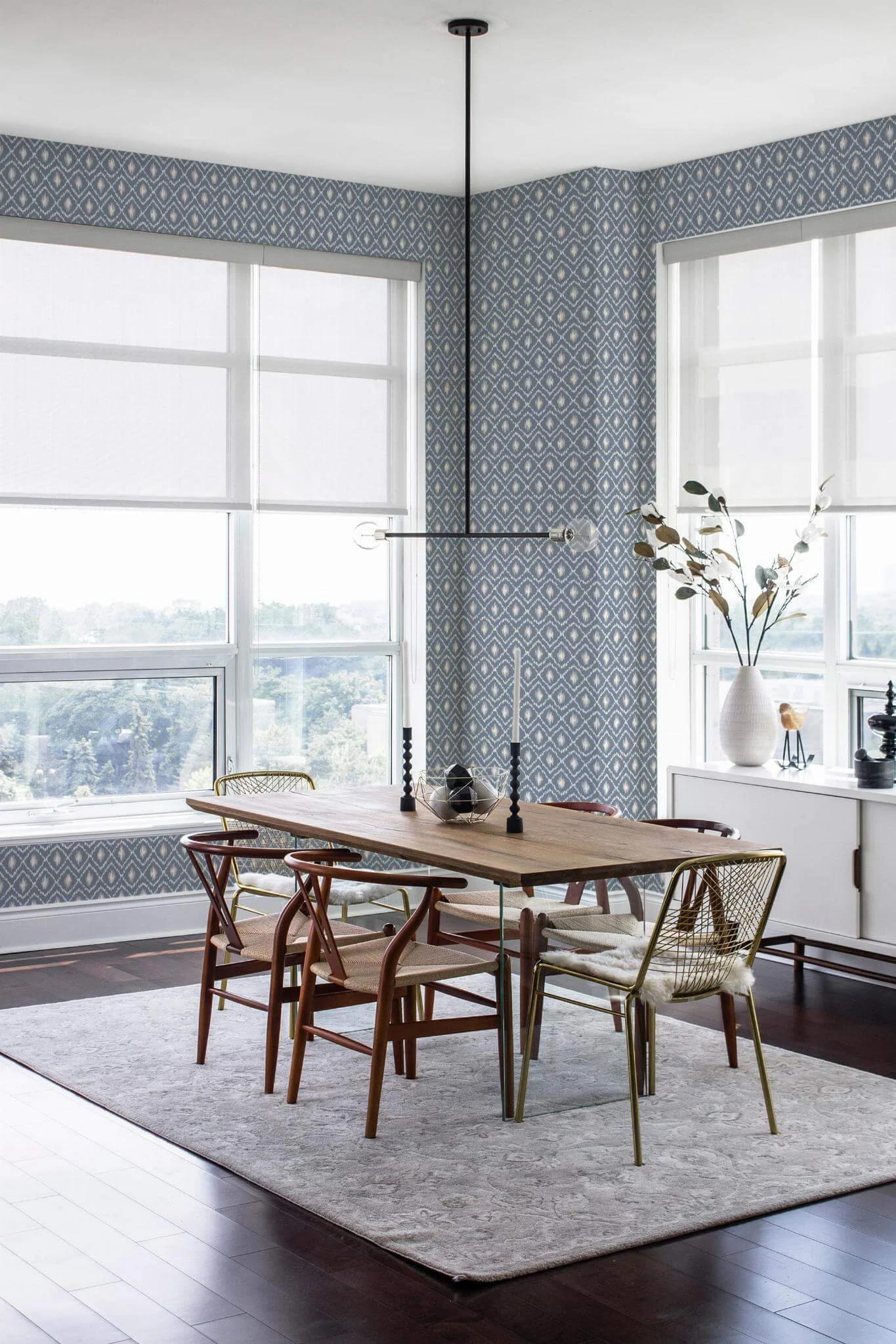Blue ikat Wallpaper - Image 4