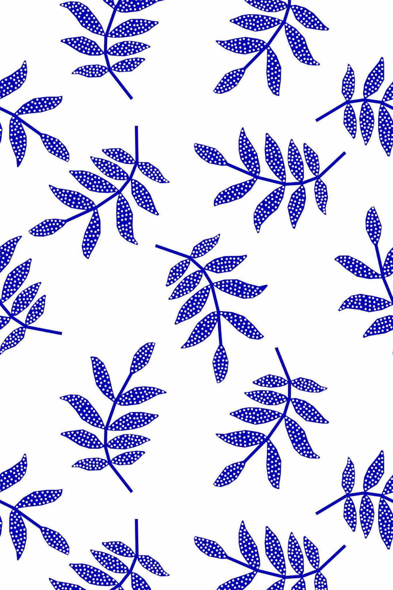 Blue seamless leaf Wallpaper - Image 2