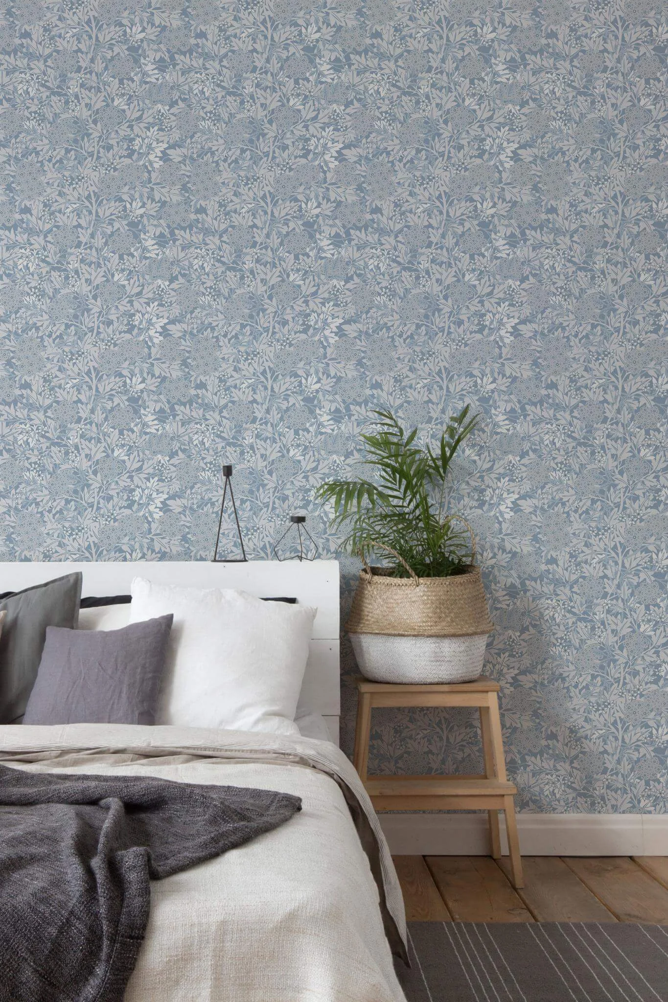 Blue vintage leaf Wallpaper - Image 4