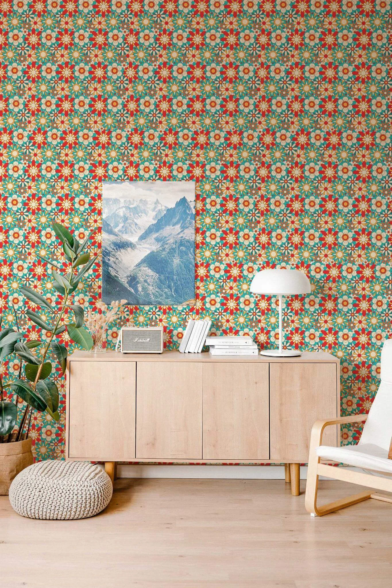 Retro bold floral Wallpaper - Image 4