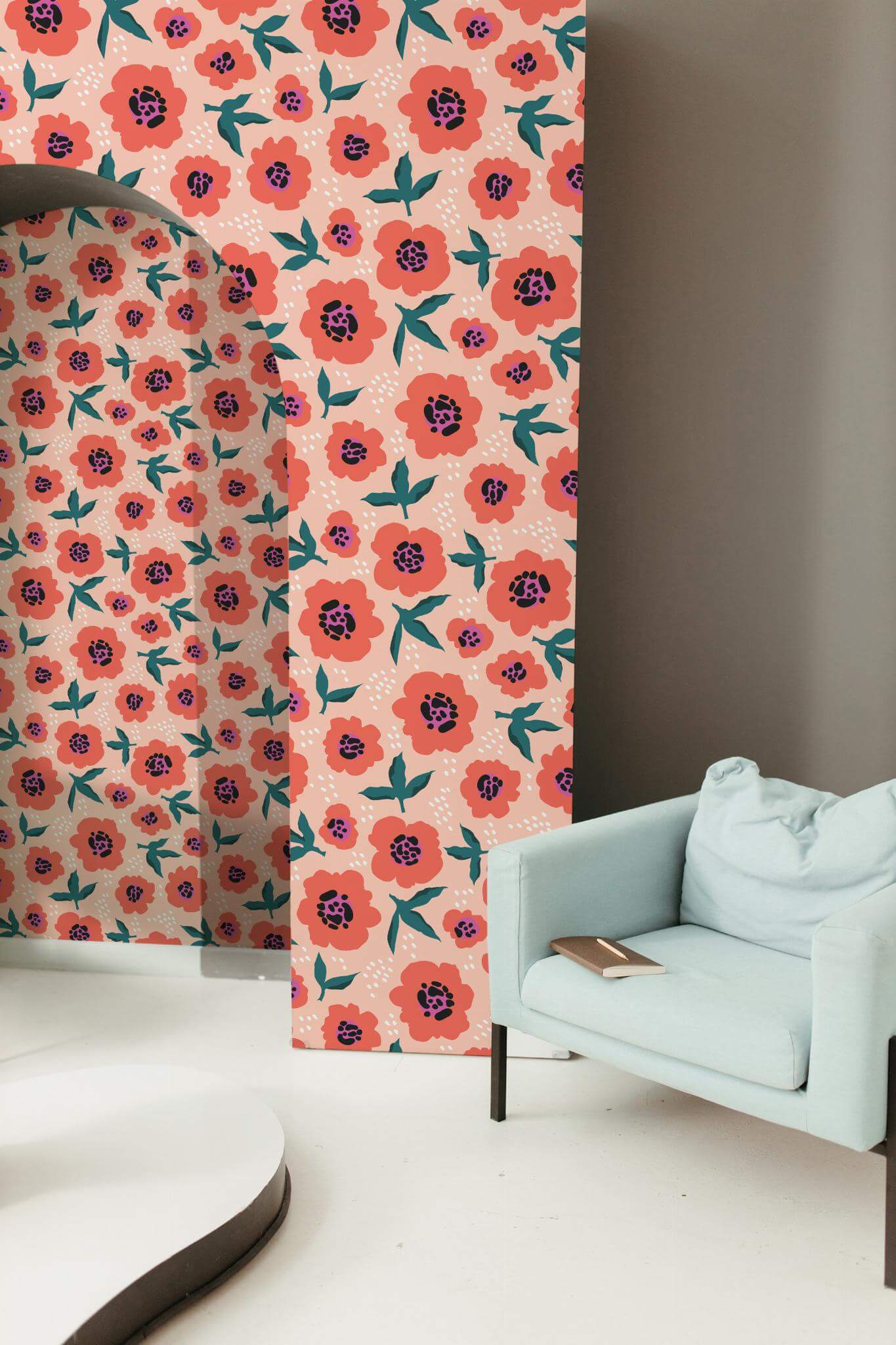 Orange floral Wallpaper - Image 3