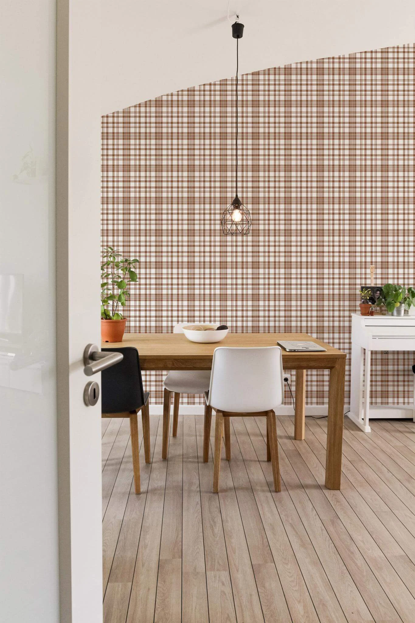 Brown farmhouse plaid Wallpaper - Image 4