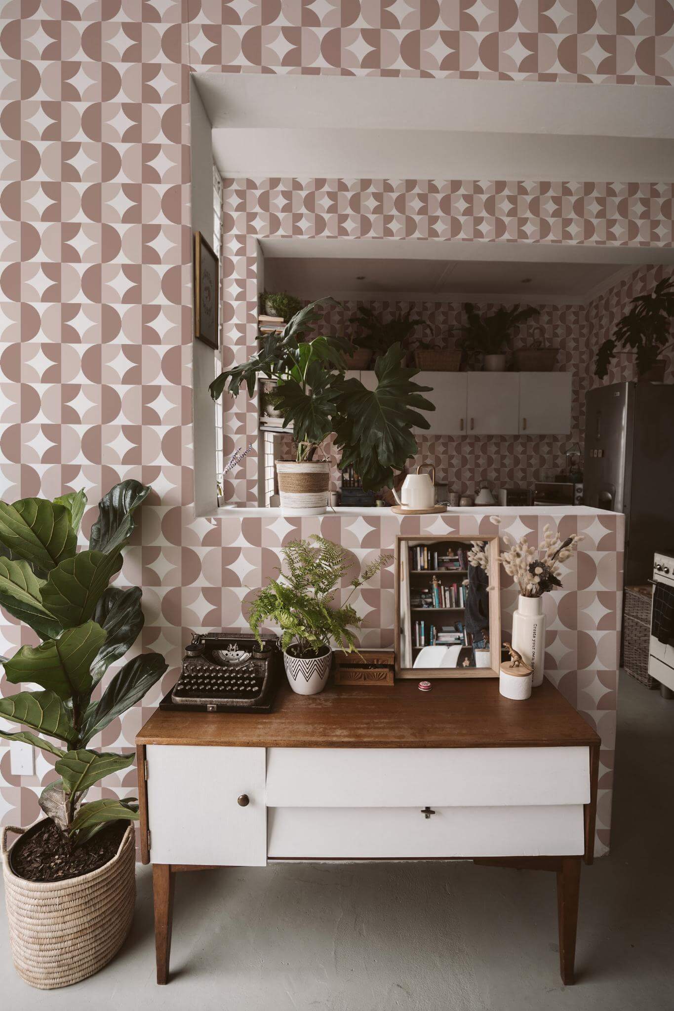 Brown retro geometric Wallpaper - Image 3