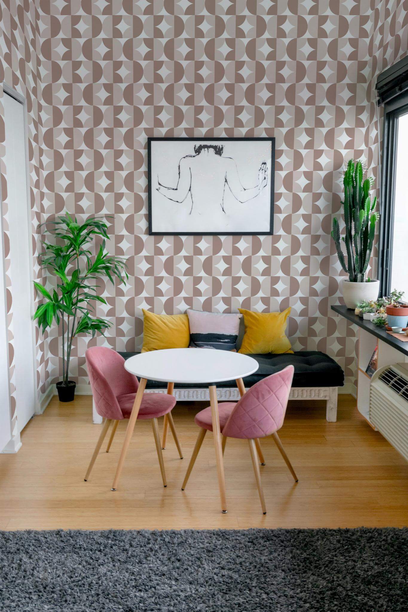 Brown retro geometric Wallpaper - Image 4