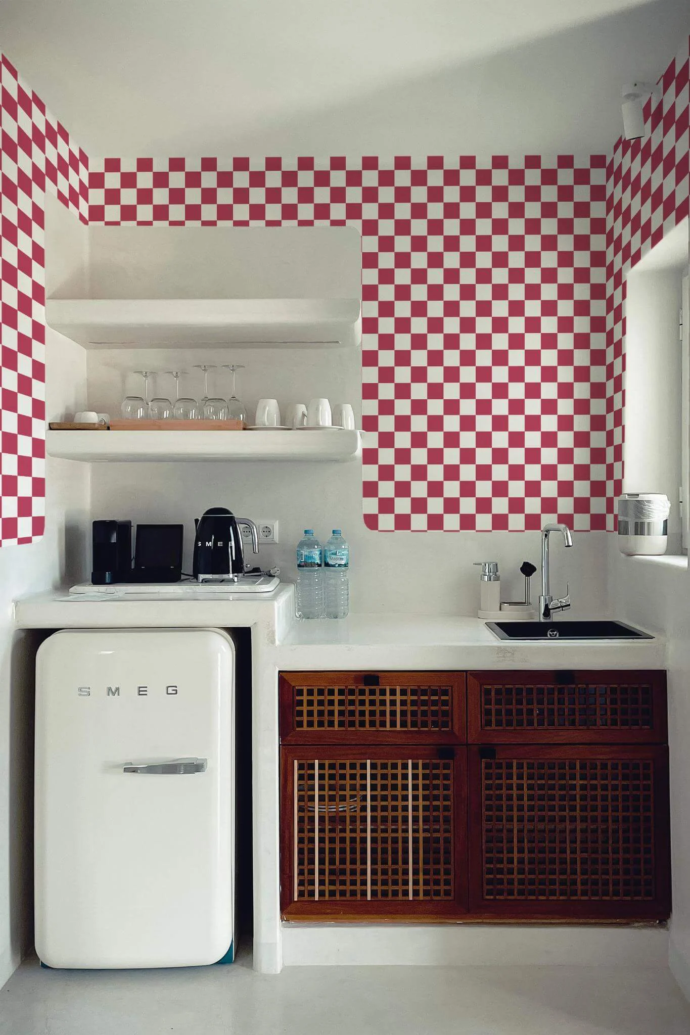 Viva magenta modern check Wallpaper - Image 4