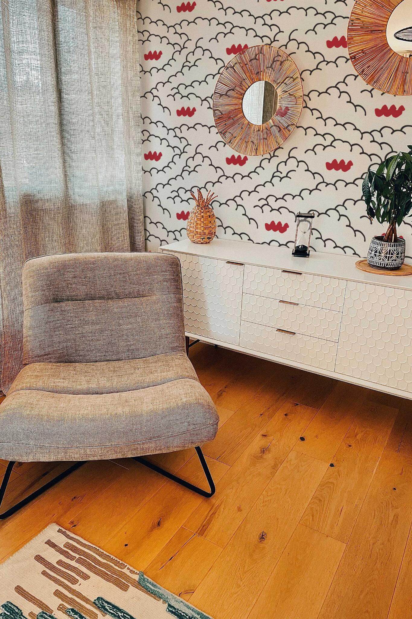 Red, black and white cloud Wallpaper - Image 4