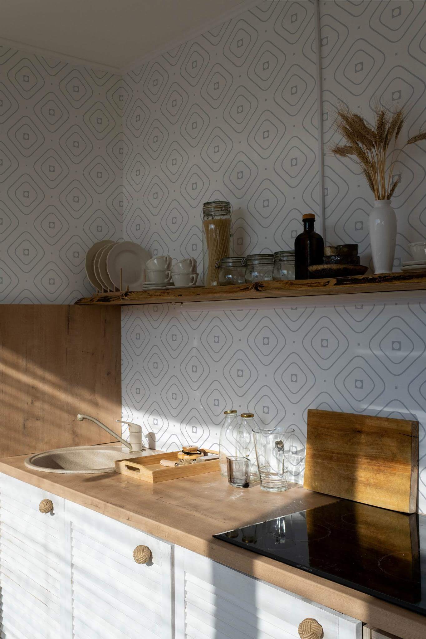 Gray and white geometric Wallpaper - Image 4