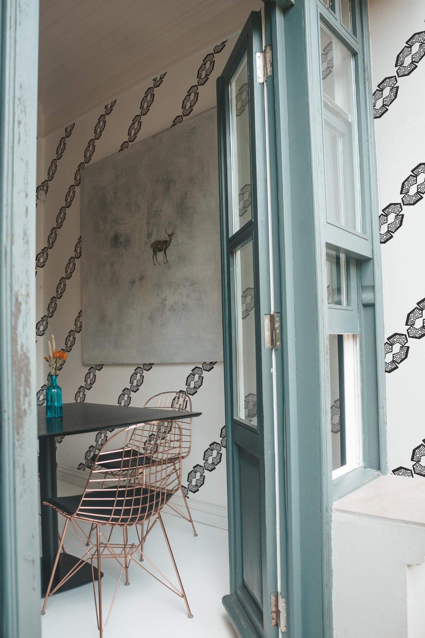 Geometric shape diagonal stripe Wallpaper - Image 3