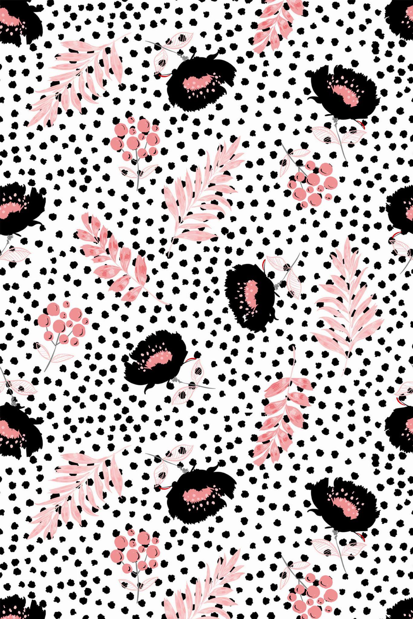 Dotted floral Wallpaper - Image 2