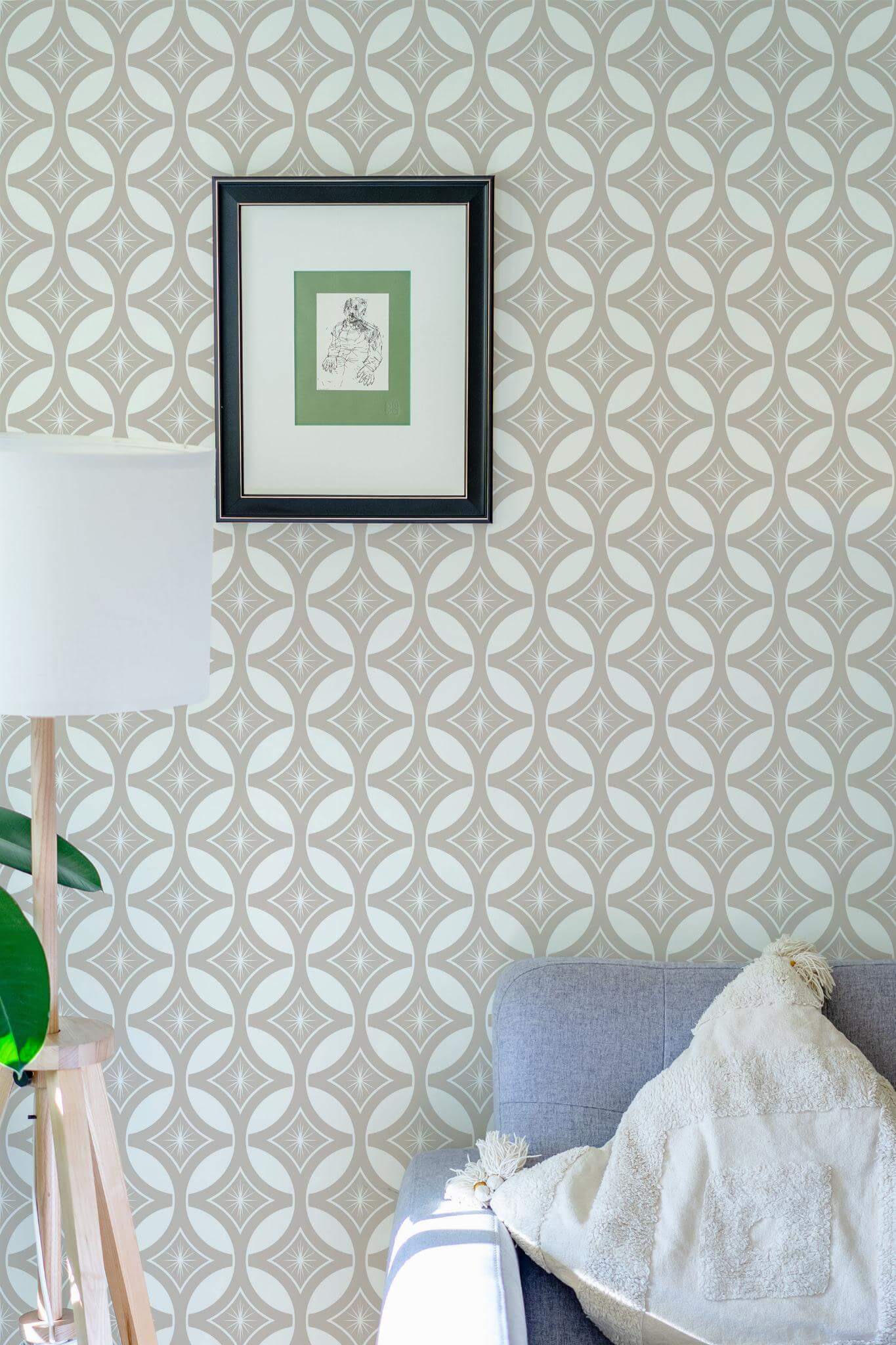 Art deco geometric circle pattern Wallpaper