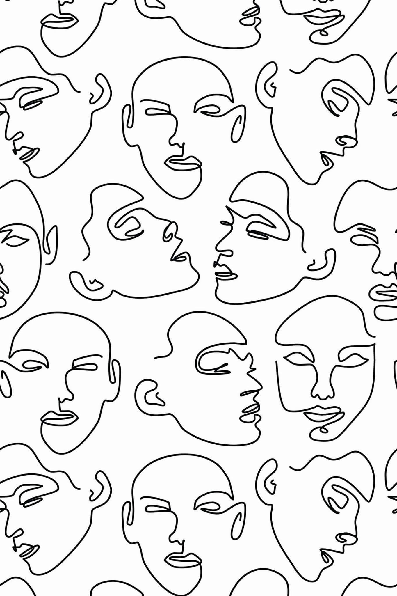 Face line drawing Wallpaper - Image 2