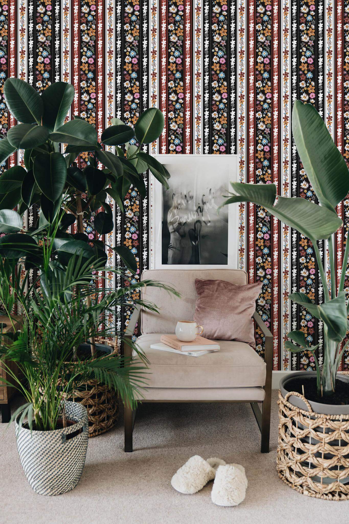 Floral stripe Wallpaper - Image 4