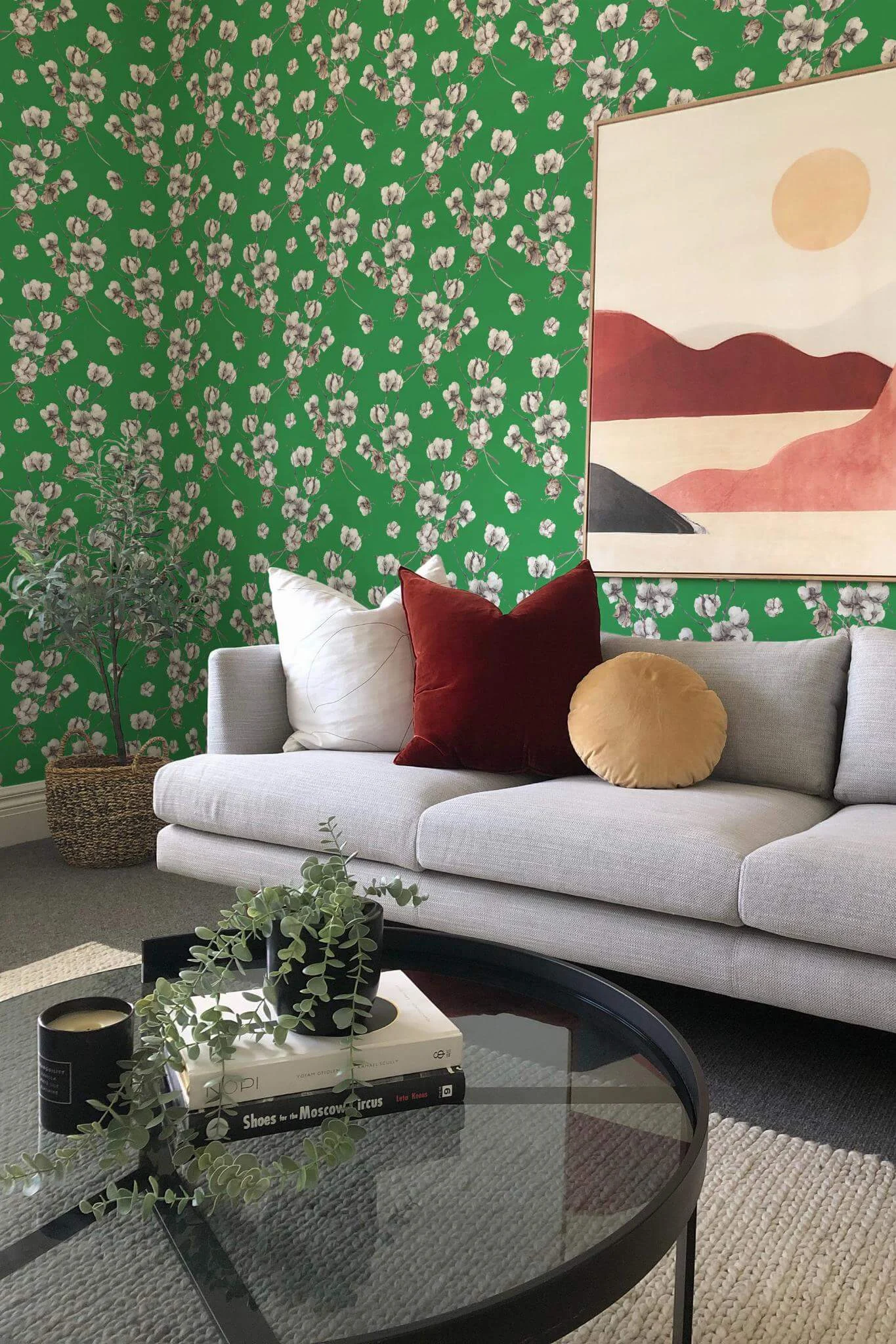Forest green cotton Wallpaper - Image 3