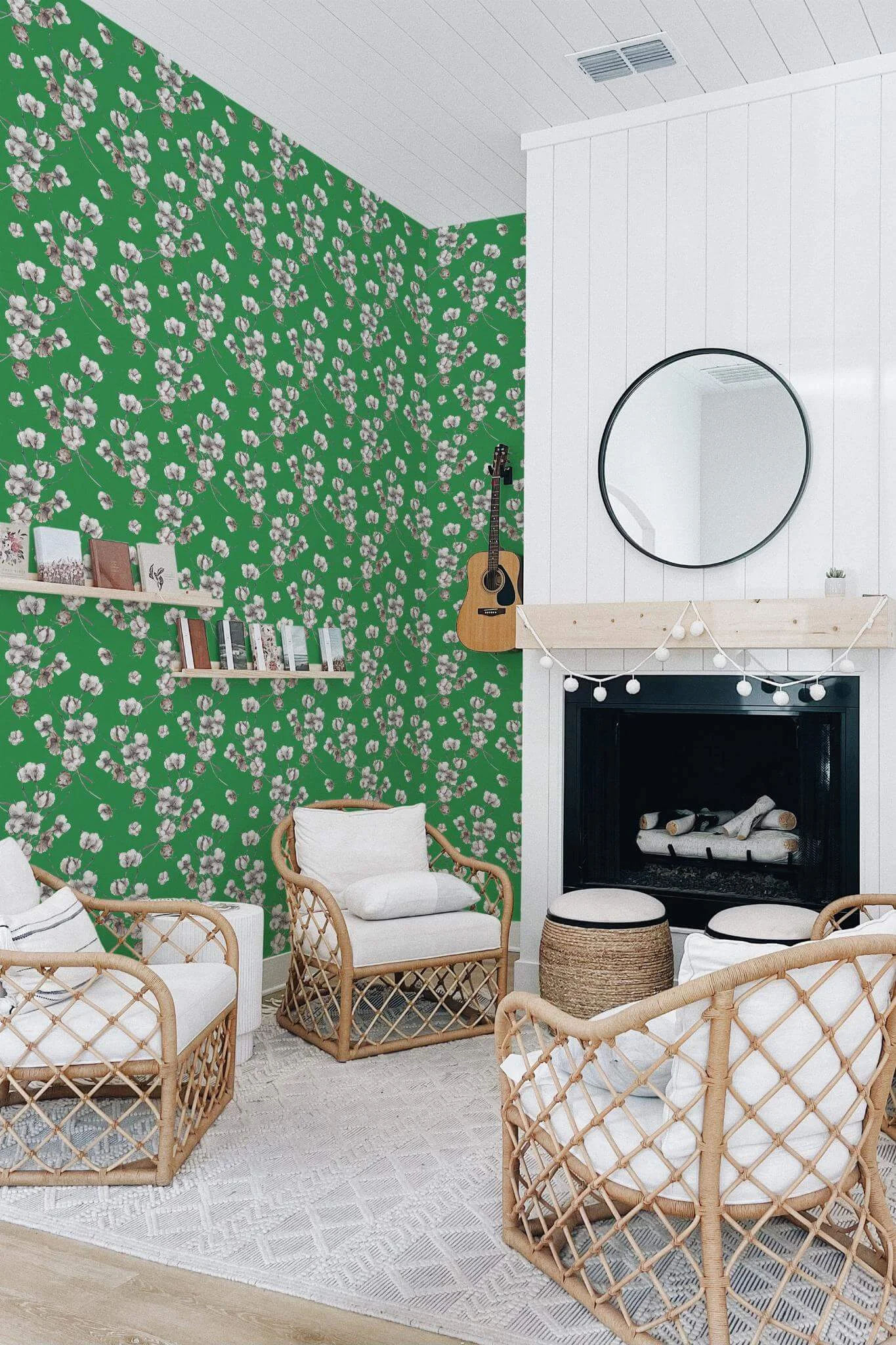Forest green cotton Wallpaper - Image 4
