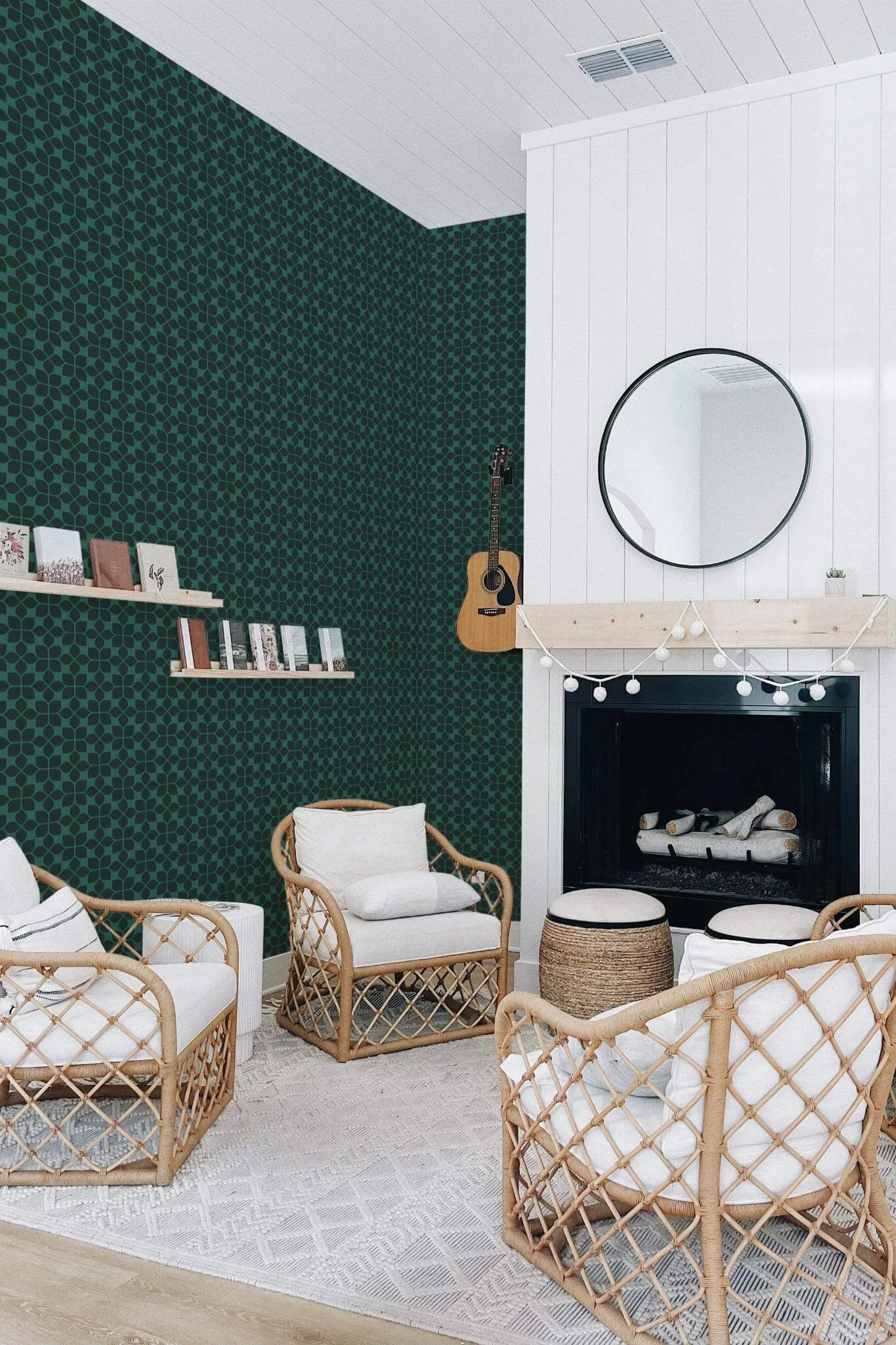 Forest green tile Wallpaper - Image 3