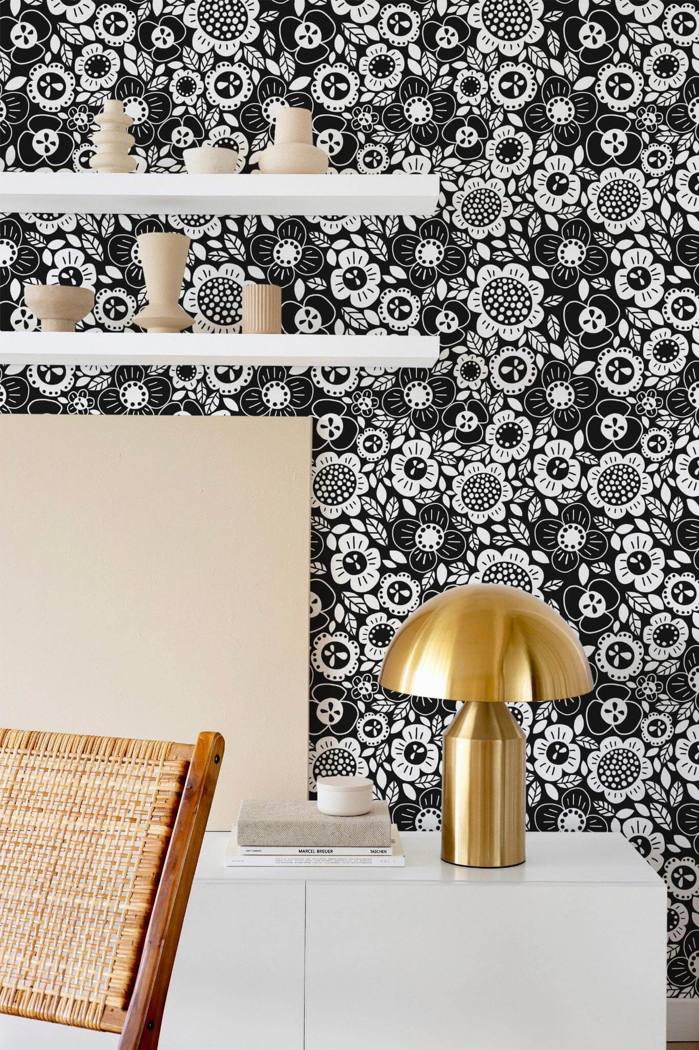 Contemporary floral Wallpaper