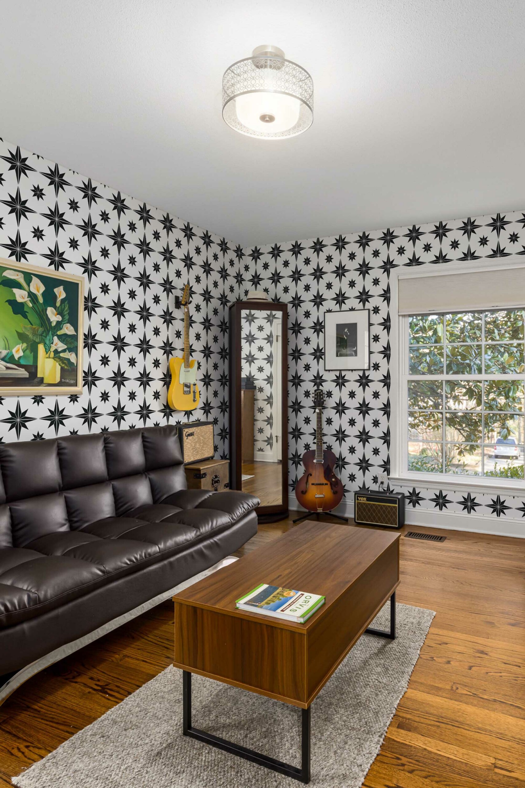 Black and white geometric star Wallpaper - Image 4