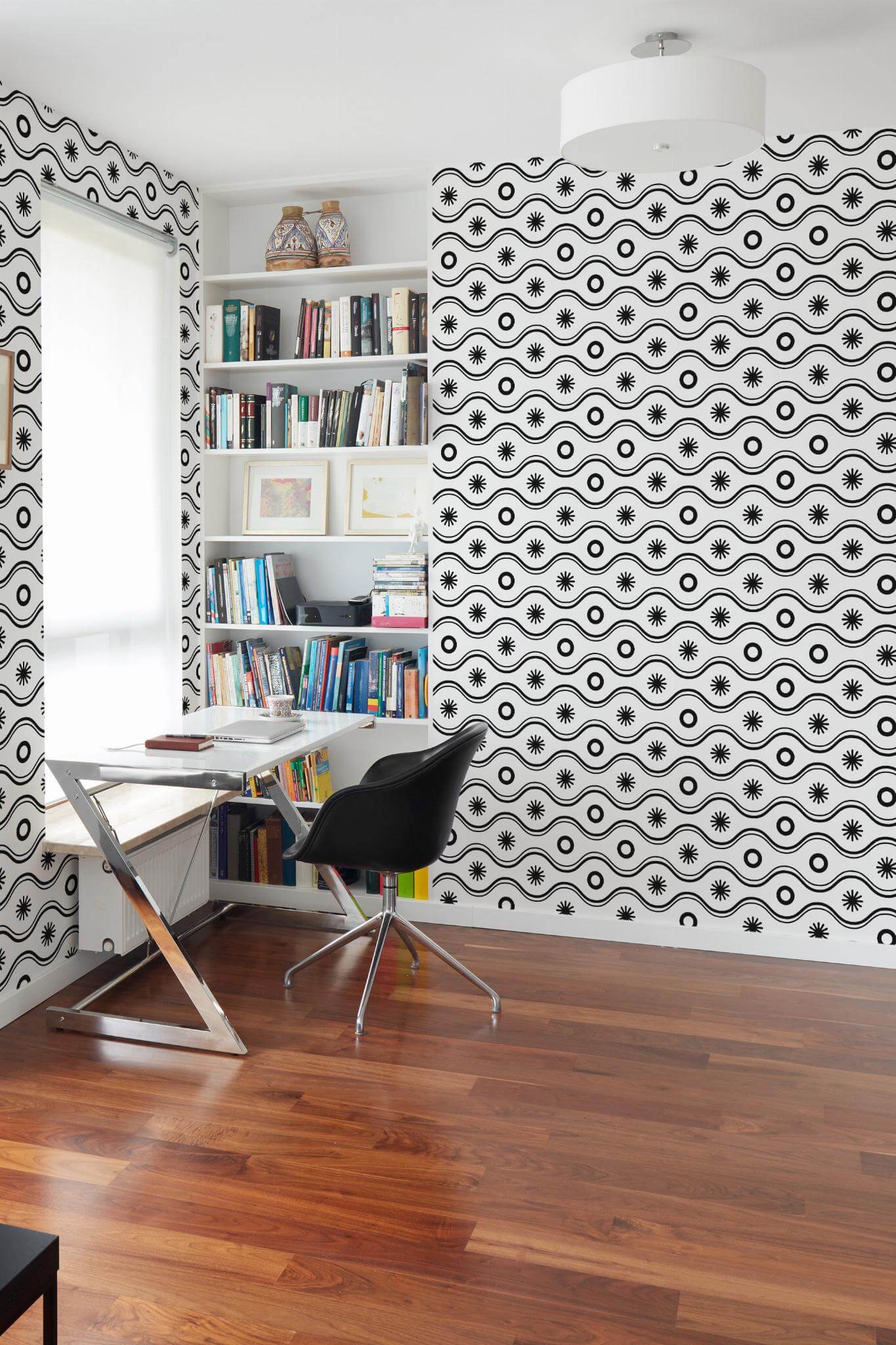 Black and white geometric retro Wallpaper - Image 4