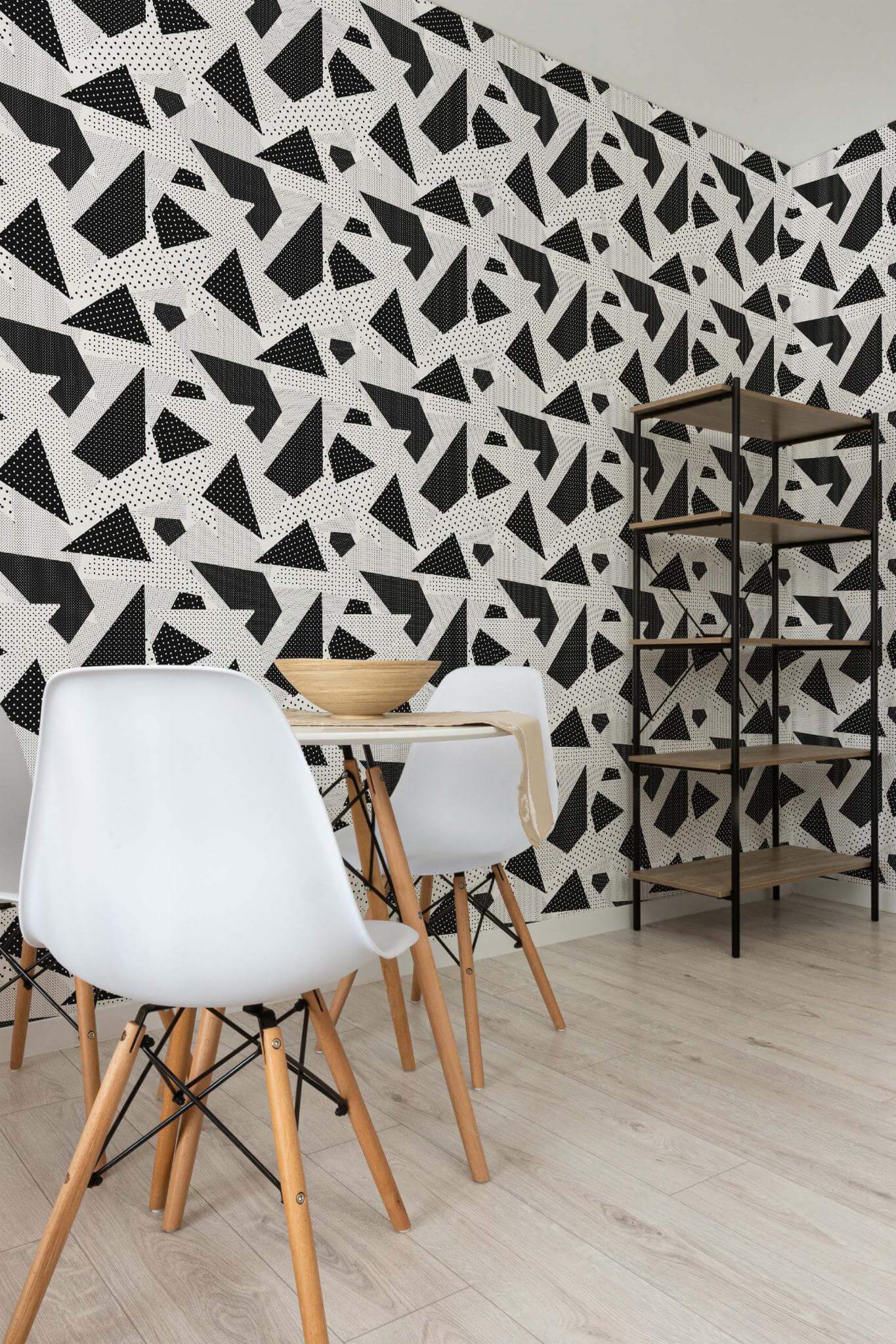 Black and white abstract geometric Wallpaper - Image 3
