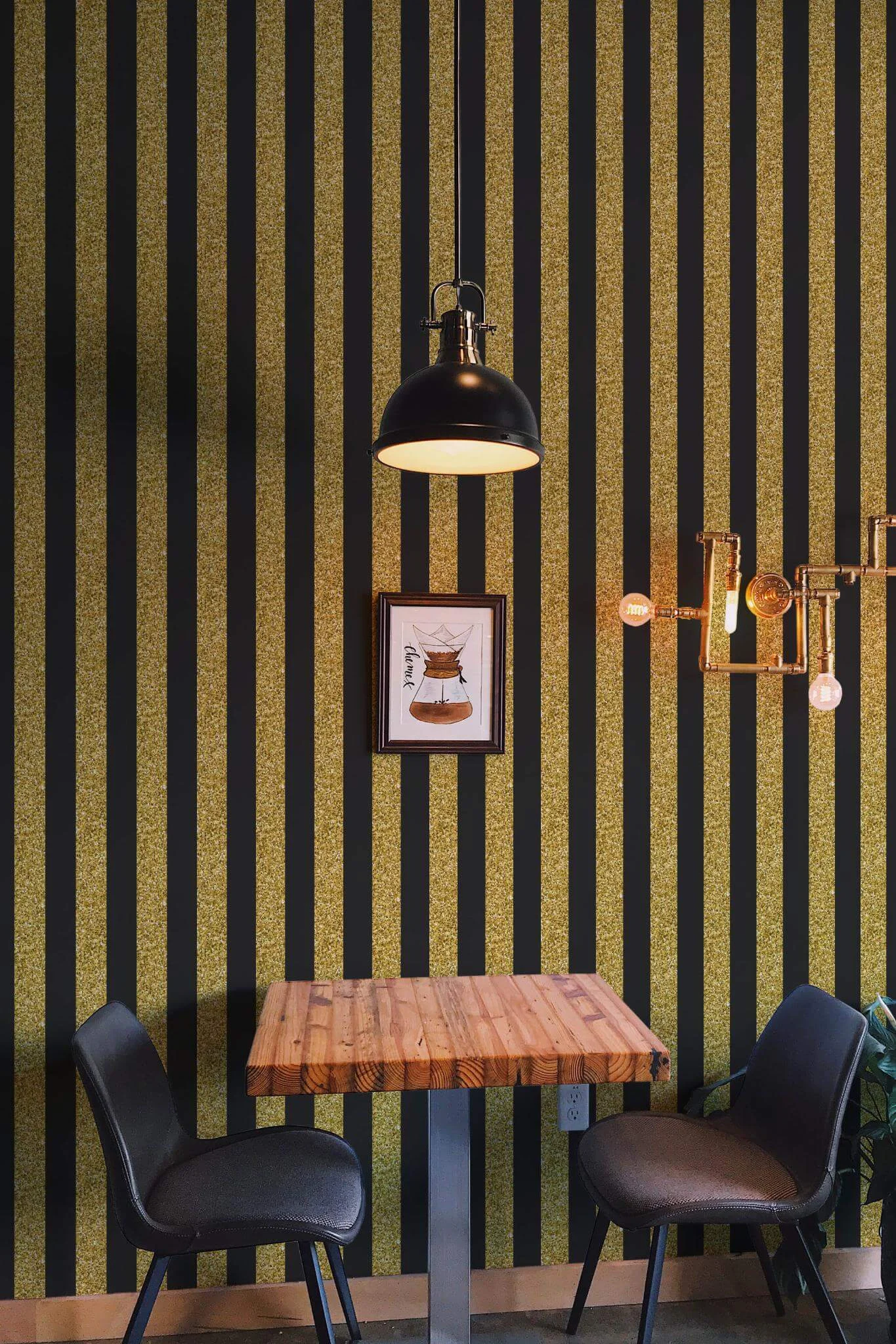 Glitter Imitation striped Wallpaper - Image 3
