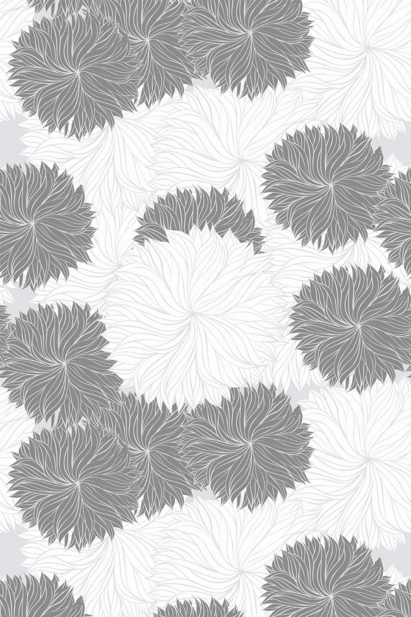 Gray and white floral Wallpaper - Image 2
