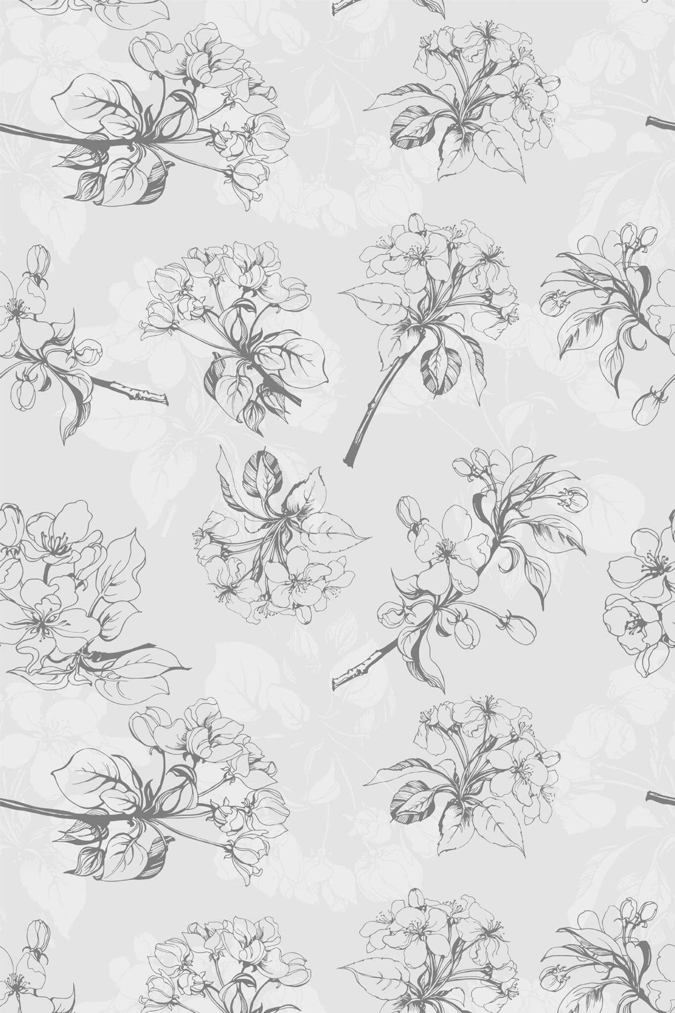 Gray floral Wallpaper - Image 2