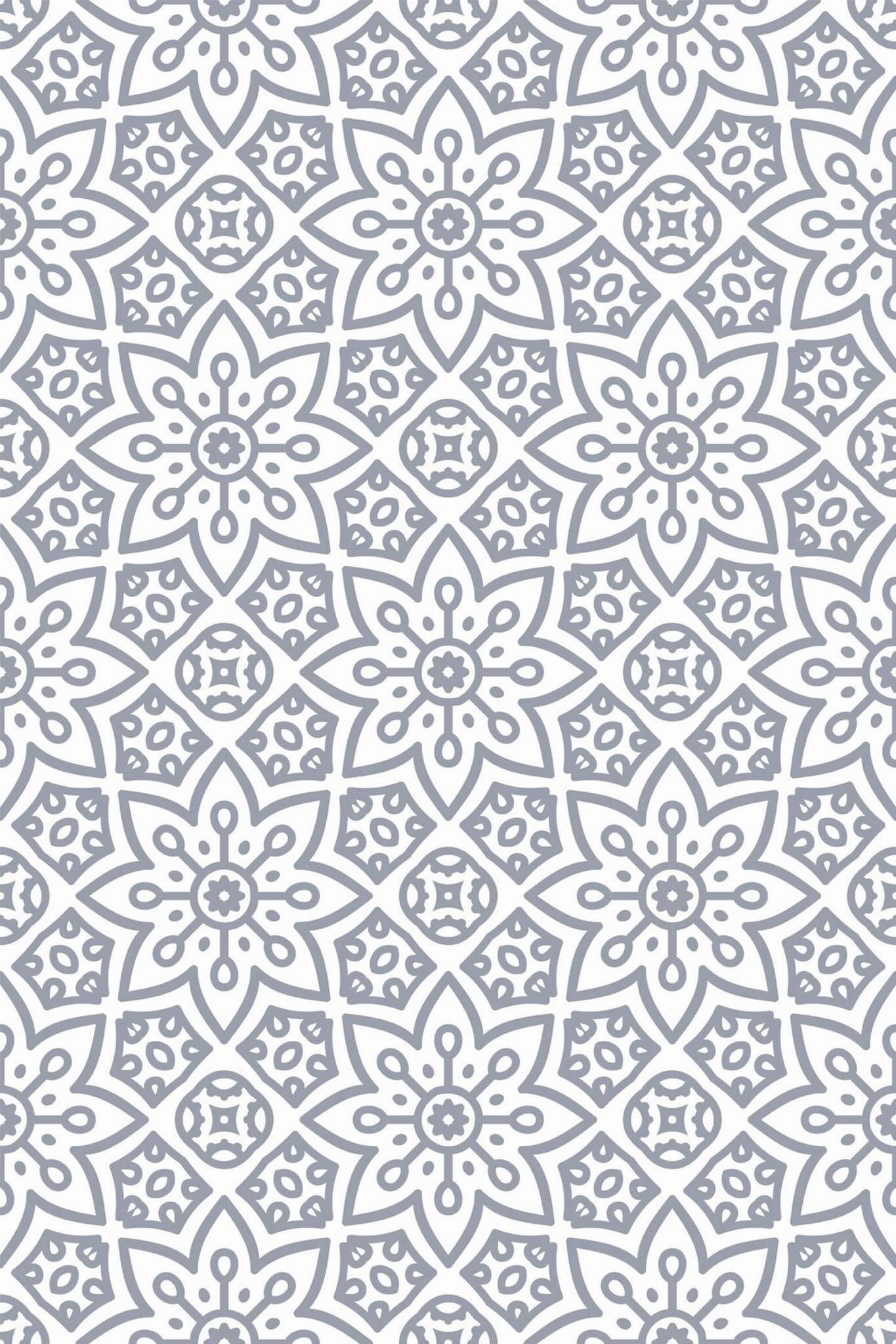 Gray geometric floral Wallpaper - Image 2