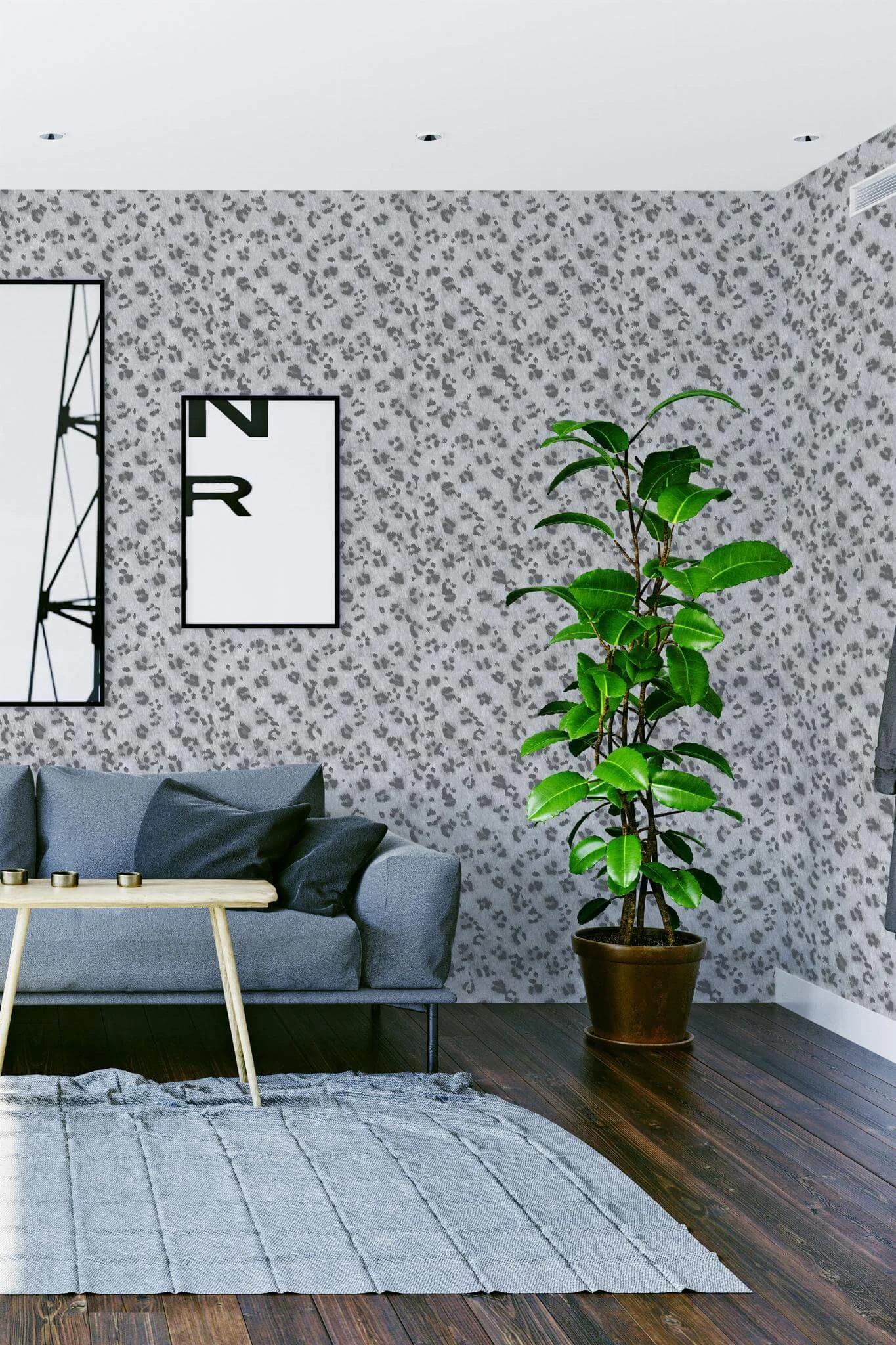 Gray leopard pattern Wallpaper - Image 3