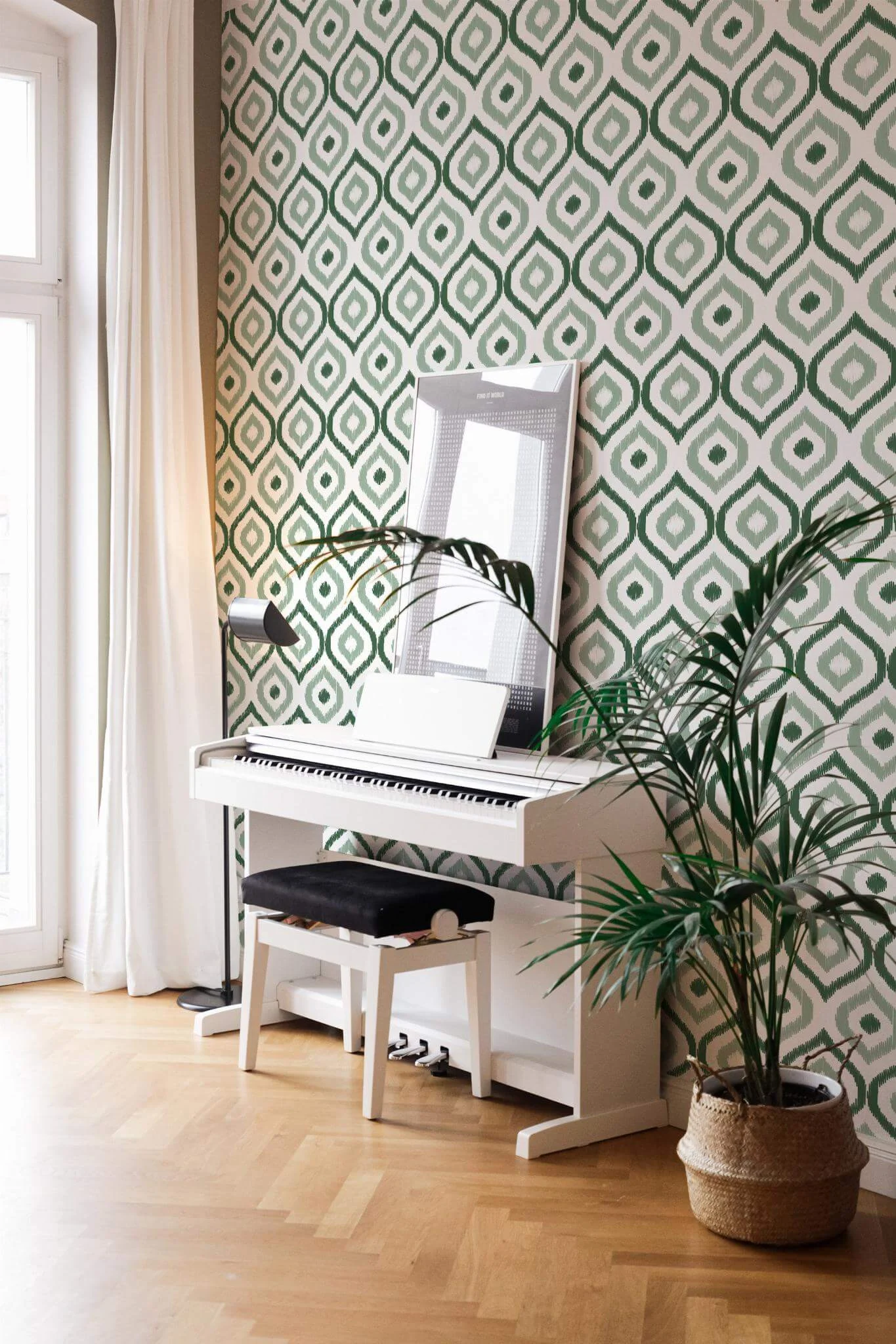 Green ikat Wallpaper - Image 4